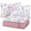 Ver imagem 1 de Jogo de Cama Lençol Queen Malha Soft 100% Algodão Fio Penteado Estampado Toque Macio 4 Peças Borbole