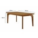Ver imagem 3 de Sala de Jantar Completa Londrina C/ Tampo Madeirado C/ Vidro Canto Curvo 180x90cm e 6 Cadeiras