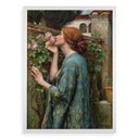 Ver imagem 1 de Quadro a Alma da Rosa John Waterhouse 24x18cm:moldura Branca