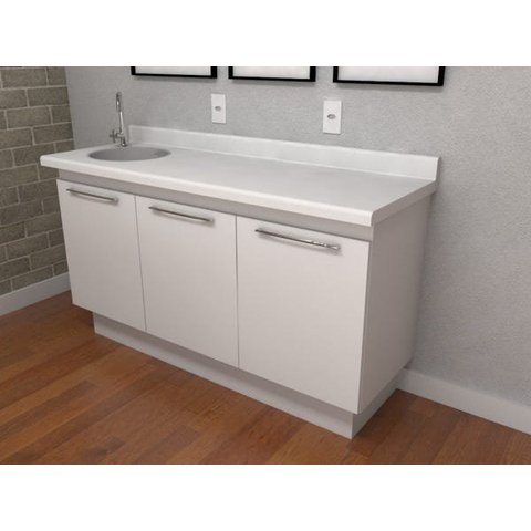 Balcão Triplo com Pia - Deki Premium