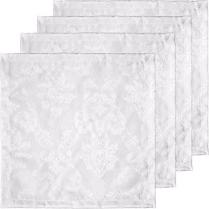 Kit 24 Guardanapo Jacquard Branco Festa Acabamento Bainha