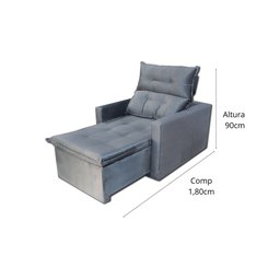 Poltrona do Papai Retrátil Reclinável Tecido Suede Conforto - 6