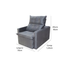 Poltrona do Papai Retrátil Reclinável Tecido Suede Conforto - 5