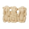 Escultura decor trio de macacos sabedoria em cimento nude - Mart - 1