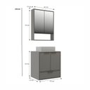 Ver imagem 3 de Conjunto para Banheiro Modulado 601 com Cuba e Espelheira 60cm Prime Yescasa Cinza/Cimento