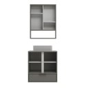 Ver imagem 4 de Conjunto para Banheiro Modulado 601 com Cuba e Espelheira 60cm Prime Yescasa Cinza/Cimento