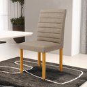 Ver imagem 2 de Kit 6 Cadeiras de Sala de Jantar Estofadas Veiga Madeira Maciça Linho Bege Escuro G78 - Gran Belo Ca