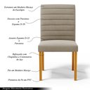Ver imagem 3 de Kit 6 Cadeiras de Sala de Jantar Estofadas Veiga Madeira Maciça Linho Bege Escuro G78 - Gran Belo Ca