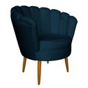 Ver imagem 1 de Poltrona Decorativa Sala de Estar Pétala Veludo Azul Marinho - Montanaris Decor MD MONTANARIS DECOR