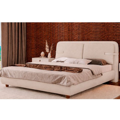 Cama Japonesa com Cabeceira Seo Yun King Facto Off White / Boucle Off White - Sallar Home