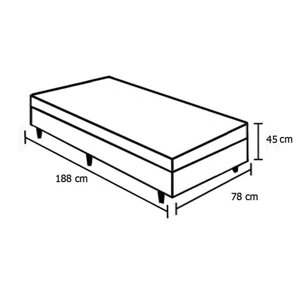 Base Box Baú Solteiro Sintético Branca - 39x78x188 - 3