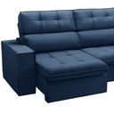 Ver imagem 5 de Sofá 4 Lugares Retrátil Reclinável Chaise Direito 288cm Solin F04 Veludo Azul - Lyam Decor