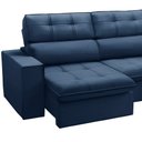 Ver imagem 5 de Sofá 4 Lugares Retrátil Reclinável Chaise Direito 288cm Solin F04 Veludo Azul - Lyam Decor