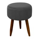 Ver imagem 1 de Puff Banqueta Decorativo Pés Madeira Cinza