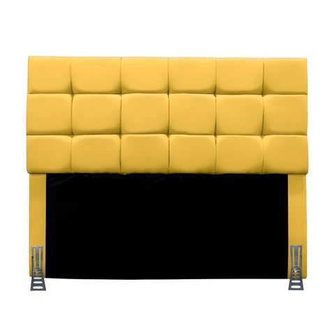 Cabeceira Solteiro 90 Cm Estofada Talita em Suede com Frame:amarelo