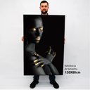 Ver imagem 2 de Quadro Decorativo Caixa Mulher Fashion Tacolado Moldura Caixa 3cm Branca sem Vidro 80 X 120cm