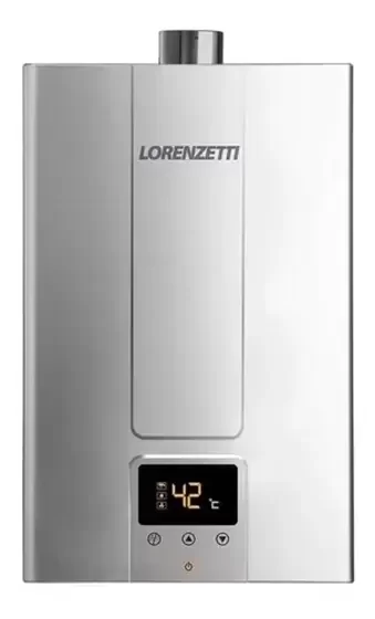 Aquecedor a Gás Lorenzetti Lz2000de-i Prata 20 Litros GN ou GLP:GN