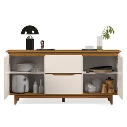 Aparador Buffet 2 Portas 2 Gavetas Balcão Multiuso Off White - 9