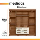 Ver imagem 4 de Guarda Roupas Casal 8 Portas 6 Gavetas Titas