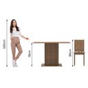 Ver mais imagens de Conjunto Sala de Jantar Madesa Luana Mesa Tampo de Madeira com 4 Cadeiras Rustic/Bege Marrom Cor:Rus