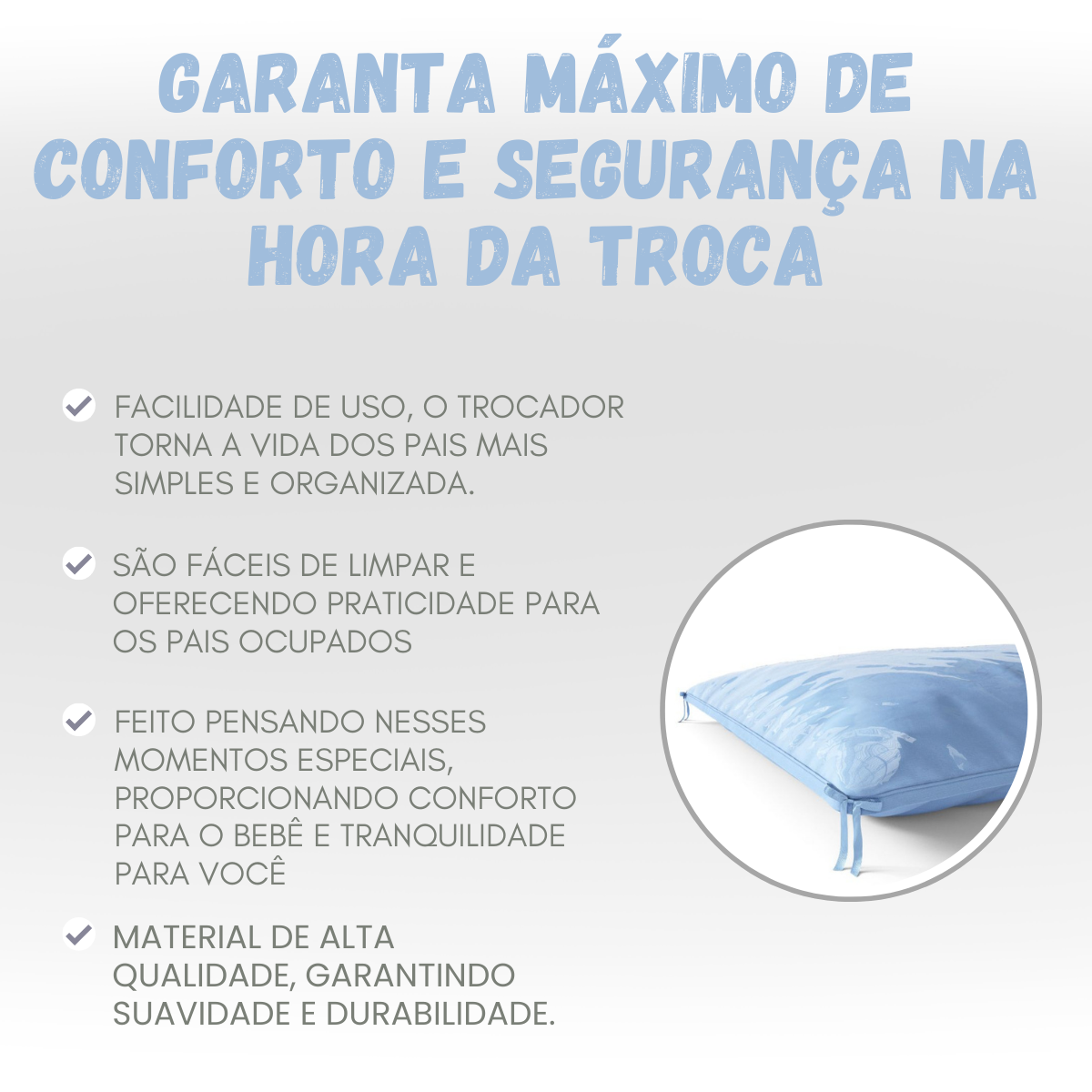 Trocador de Cômoda Plastificado Impermeável Azul - 4