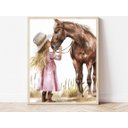 Ver imagem 1 de Quadro Decorativo Cowgirl Boiadeira Chapéu Cavalo Rodeio Quarto Menina Decoração