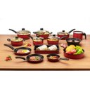 Ver imagem 2 de Conjunto de Panelas Antiaderente Vermelho 13 Peças Completo