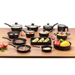 Conjunto de panelas antiaderente 13 peças tampa de vidro completo Trofa - 1