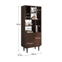 Ver imagem 3 de Estante Vertical Livreiro Pés Palito 6 Nichos Madeira Imbuia Simona Idimex