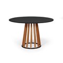 Ver imagem 1 de Mesa de Jantar Redonda 4 Lugares 90cm em Mdf e Madeira Maciça Gabi Preta - Straub Web
