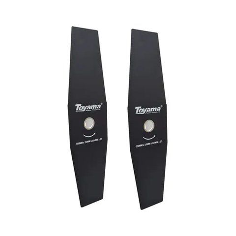 Kit 02 Lâminas para Roçadeira com 2 Pontas em Aço com Adaptador de Furo 350×25,4×2,0mm Universal Toy