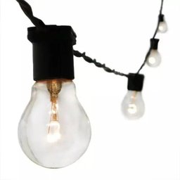 Varal Luz Cordão Preto 30MT lâmpada 15w Transparente 220v - 1