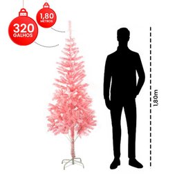 Arvore de Natal Rosa com 1,80 Metros e 320 galhos - 7