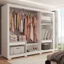 Ver imagem 4 de Guarda-roupa Casal Santiago 3 Portas 2 Gavetas com Espelho Caemmun
