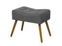 Ver imagem 3 de Kit 2 Poltronas Decorativa Aurora + 1 Puff Retangular Suede Cinza Pés Madeira Ms Decor