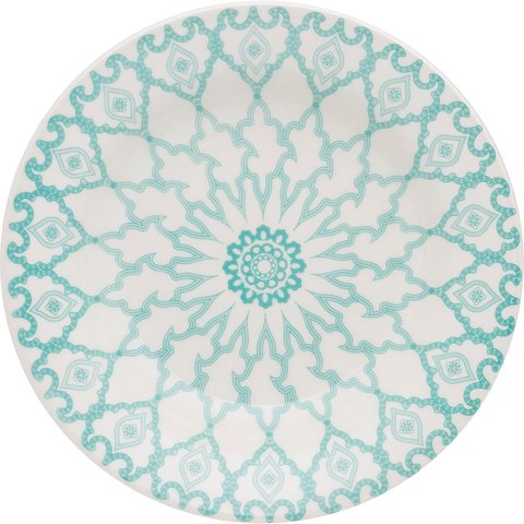 Kit 4 Pratos de Sobremesa Donna Mandala Oxford Cerâmica 19cm