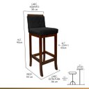 Ver imagem 3 de Kit 3 Banquetas Média para Balcão de Cozinha Nice Madeira Matelassê Suede Preto CCS