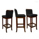 Ver imagem 2 de Kit 3 Banquetas Média para Balcão de Cozinha Nice Madeira Matelassê Suede Preto CCS