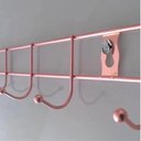 Ver imagem 1 de Cabideiro de Parede Rose Gold Suporte Aramado 8 Ganchos Organizador Guarda Roupas Toalhas Multiuso U
