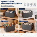 Ver imagem 5 de Caixa Organizadora Dobrável 47x28x20cm Multiuso Cinza para Roupas e Brinquedos