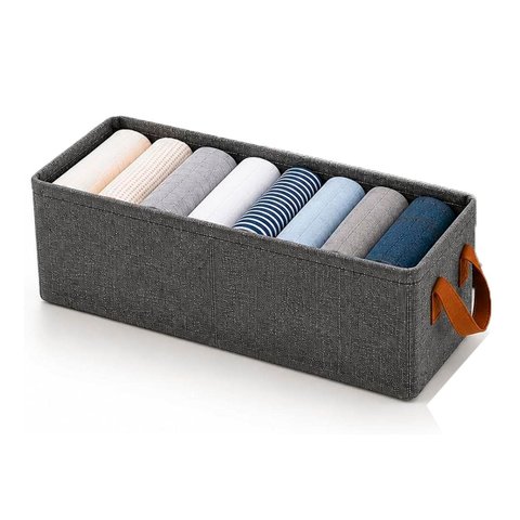 Caixa Organizadora Dobrável 47x28x20cm Multiuso Cinza para Roupas e Brinquedos