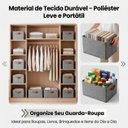 Ver imagem 7 de Caixa Organizadora Dobrável 47x28x20cm Multiuso Cinza para Roupas e Brinquedos