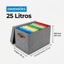 Ver imagem 4 de Caixa Organizadora Dobrável 47x28x20cm Multiuso Cinza para Roupas e Brinquedos