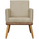 Ver imagem 3 de Kit 10 Poltrona para Recepção Lis Corino e Suede Cores - Nude, Suede/corino