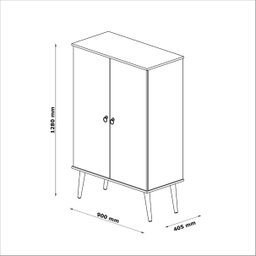 Sapateira de Porta/hall de Entrada com 2 Portas e 4 Prateleiras Cinamomo - Spazio - Patrimar Móveis - 5