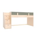 Ver imagem 2 de Cama Elevada com Escada Lateral em MDF Artsy Casatema MadeiraOriginals Natural/Verde