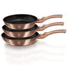Jogo 3 Frigideiras Antiaderente Tripla Camada de Márore Rose Gold Berlinger Haus Cozinha Fritar Grel - 2