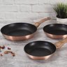 Jogo 3 Frigideiras Antiaderente Tripla Camada de Márore Rose Gold Berlinger Haus Cozinha Fritar Grel - 4