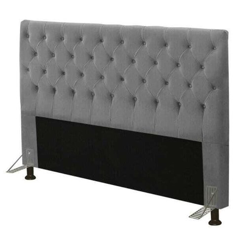 Cabeceira Cama Box Casal 140cm Cristal Suede Cinza - JS Móveis