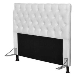 Cabeceira Cama Box Casal 140cm Cristal Corino Branco - JS Móveis - 1